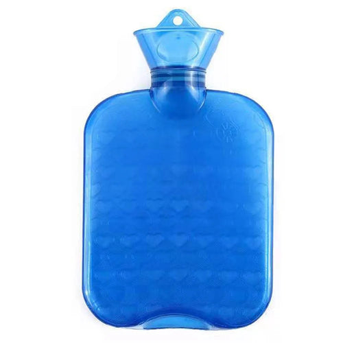 1000ML Hot Water Bottle PVC Hot Water Bag Relief from Headaches, Cramps, Arthritis, Back Pain, Sore Muscles, Injuries - Blue - 1