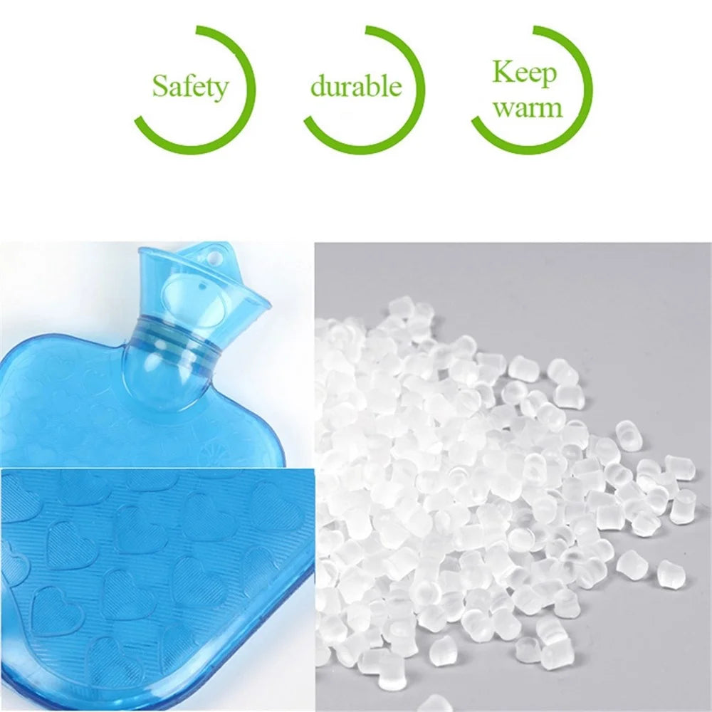 1000ML Hot Water Bottle PVC Hot Water Bag Relief from Headaches, Cramps, Arthritis, Back Pain, Sore Muscles, Injuries - Blue - 3