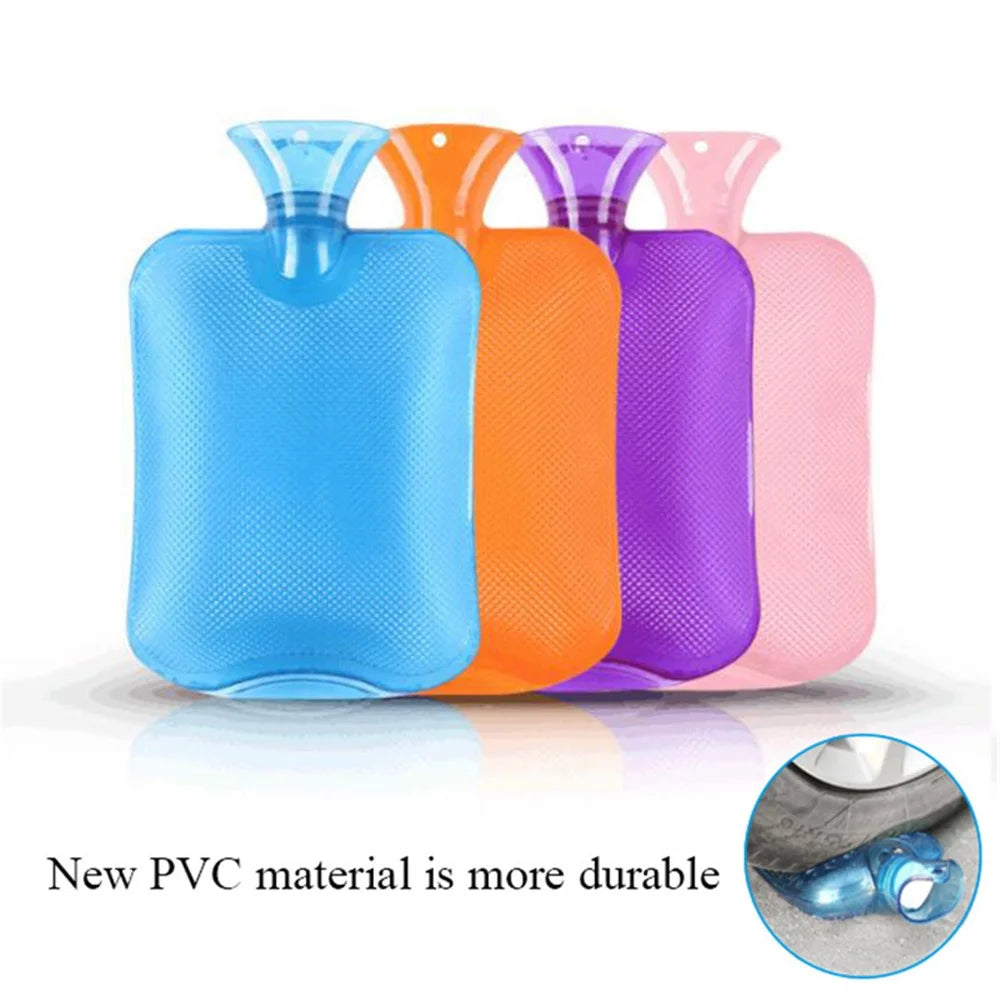 1000ML Hot Water Bottle PVC Hot Water Bag Relief from Headaches, Cramps, Arthritis, Back Pain, Sore Muscles, Injuries - Blue - 5