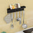 No Drill Key Organizer Rack Plastic Kitchen Bathroom Home Storage Shelf Door Back Hook Small Item Holder - Black - 2