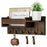 Wooden Wall Mounted Mail Storage Rack Key Holder Bedroom Study Room Hallway Entryway Shelf - Brown - 1