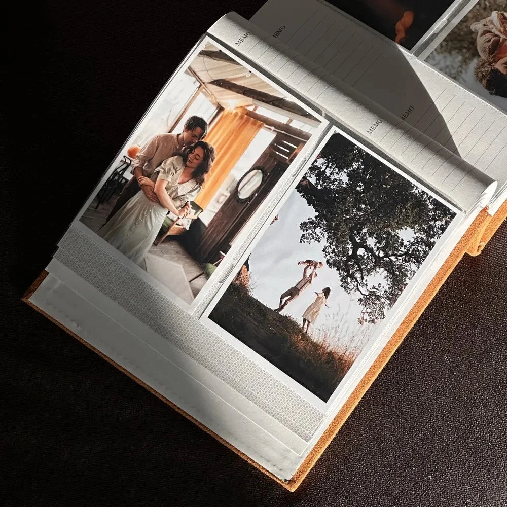 Vintage Velvet Cover 6 Inch Photo Album 200 Photos Commemorative Book Gift - Red - 2
