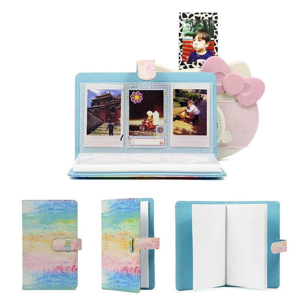 3 Inch Photo Album for Instax Mini 12 / 11 / 9 Large Capacity 96 Photos PU Leather Cover Storage Book - Oil Paint - 3