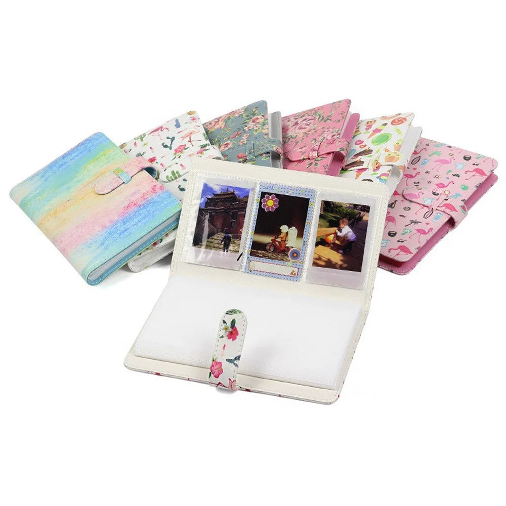 3 Inch Photo Album for Instax Mini 12 / 11 / 9 Large Capacity 96 Photos PU Leather Cover Storage Book - Oil Paint - 5