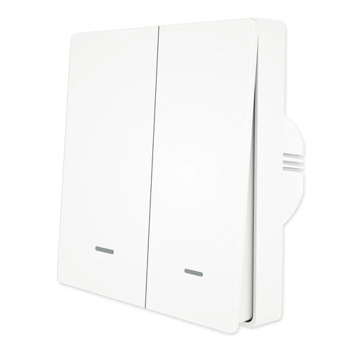 ZigBee Smart Button Wall Lamp Switch Tuya Wireless Control Compatible with Alexa Google Home, 2 Gang / White - 1