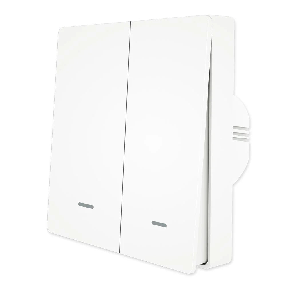 ZigBee Smart Button Wall Lamp Switch Tuya Wireless Control Compatible with Alexa Google Home, 2 Gang / White - 1