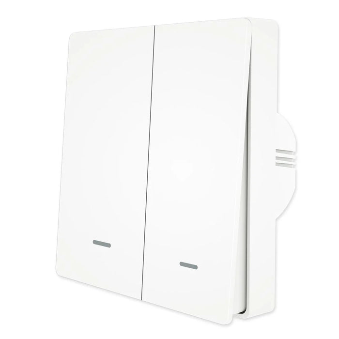 ZigBee Smart Button Wall Lamp Switch Tuya Wireless Control Compatible with Alexa Google Home, 2 Gang / White - 1