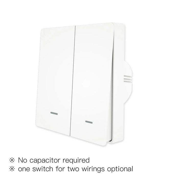 ZigBee Smart Button Wall Lamp Switch Tuya Wireless Control Compatible with Alexa Google Home, 2 Gang / White - 2