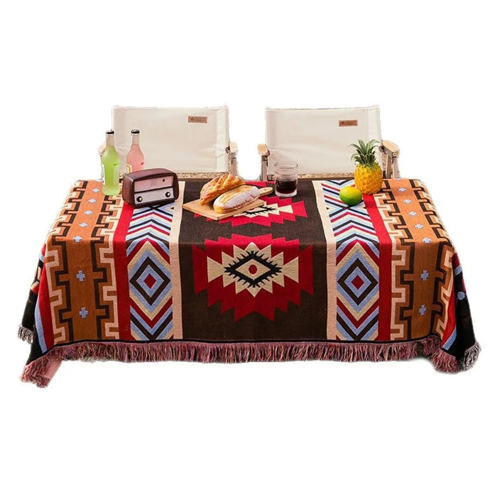 180x180cm Picnic Blanket Thick Bohemian Ground Cover Outdoor Camping Tent Mat Nap Rug - 2