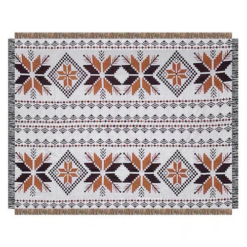 90x90cm Picnic Blanket Thick Moisture-Proof Bohemian Ground Mat for Outdoor Camping Beach - Maple Leaf - 1
