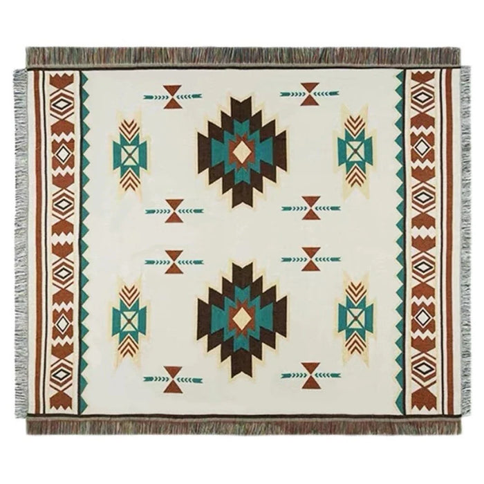 130x180cm Picnic Blanket Thick Moisture-Proof Bohemian Ground Mat for Outdoor Camping Beach - Geometric Pattern - 1