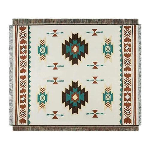 180x180cm Picnic Blanket Thick Moisture-Proof Bohemian Ground Mat for Outdoor Camping Beach - Geometric Pattern - 1