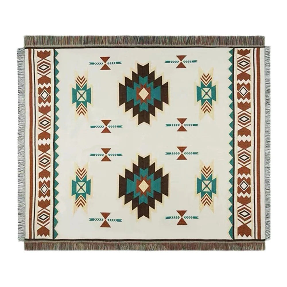 180x180cm Picnic Blanket Thick Moisture-Proof Bohemian Ground Mat for Outdoor Camping Beach - Geometric Pattern - 1