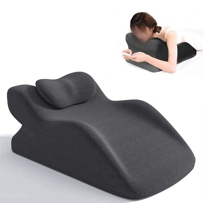 2Pcs / Set Ergonomic Memory Foam Intimate Positioning Pillow for Couples with Mini Support Cushion - Dark Grey - 3