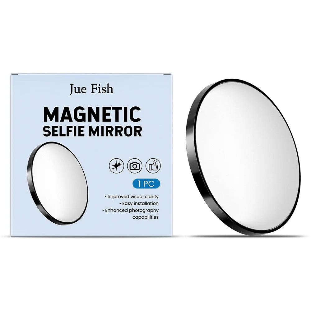 JUE-FISH JU-JU-A02-0001-01 Selfie Mirror Portable Photography Auxiliary Convex Reflector, Black - 1