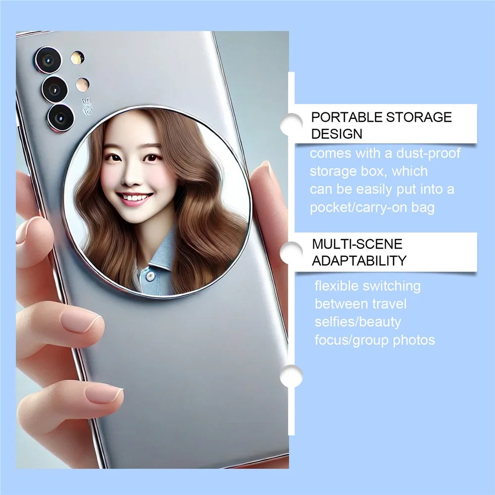 JUE-FISH JU-JU-A02-0001-01 Selfie Mirror Portable Photography Auxiliary Convex Reflector, Black - 3