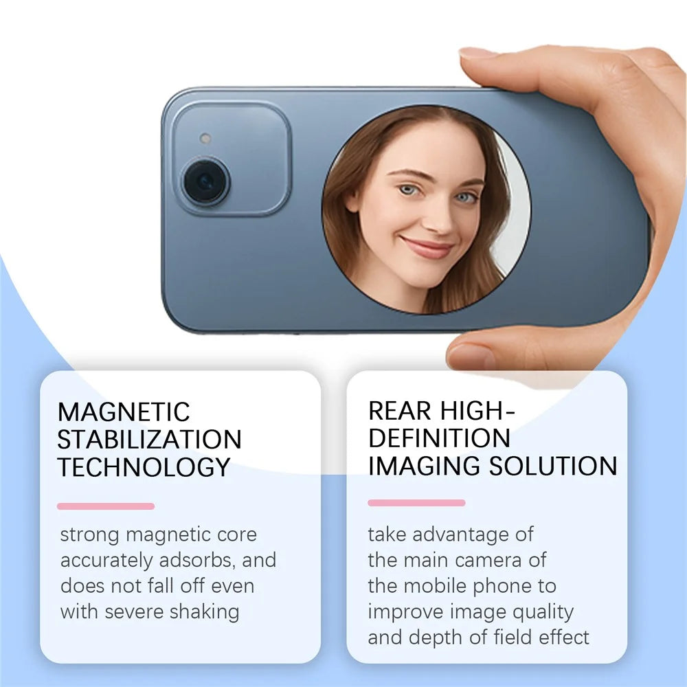 JUE-FISH JU-JU-A02-0001-01 Selfie Mirror Portable Photography Auxiliary Convex Reflector, Black - 4