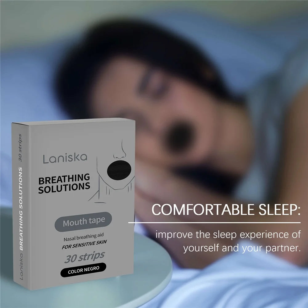 LANISKA LA-B07-0044-01 30Pcs Lavender Oil Anti Snoring Patch Sleep Aid Nasal Breathing Support - 4