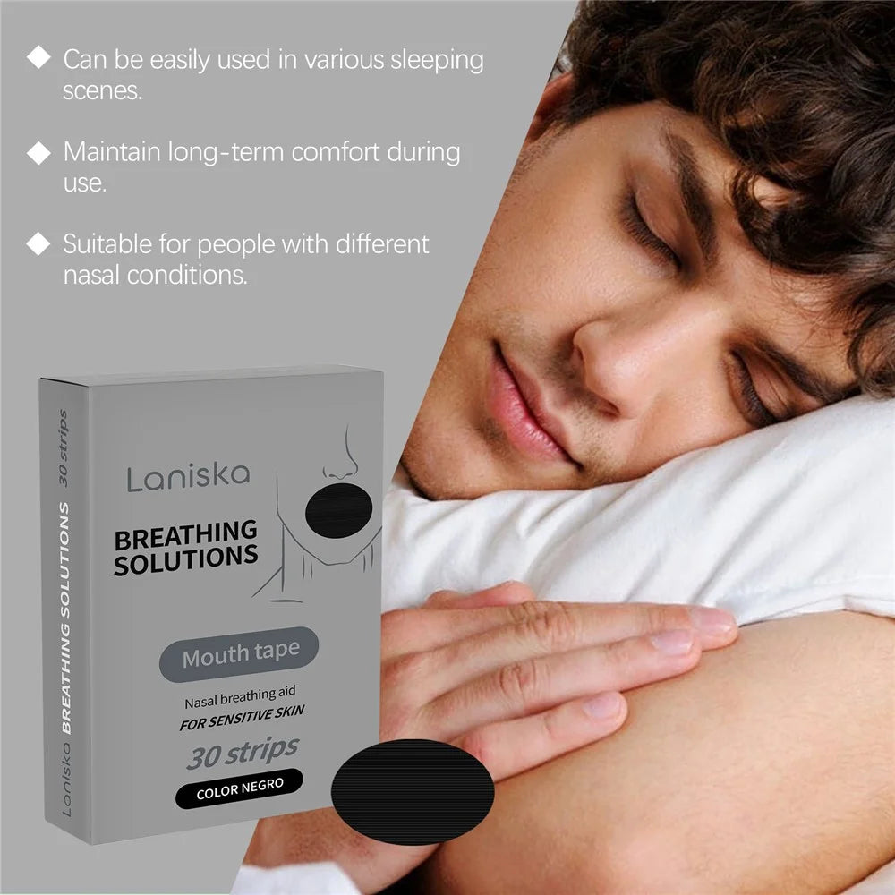 LANISKA LA-B07-0044-01 30Pcs Lavender Oil Anti Snoring Patch Sleep Aid Nasal Breathing Support - 5