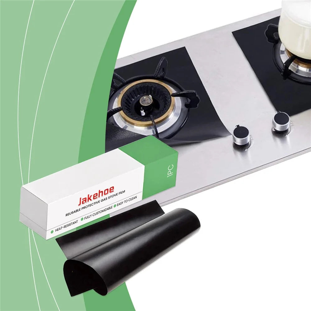 JAKEHOE JH-C09-0121-01 Gas Stove Protector Film Heat Resistant Fiberglass Non Stick Stovetop Cover - 2