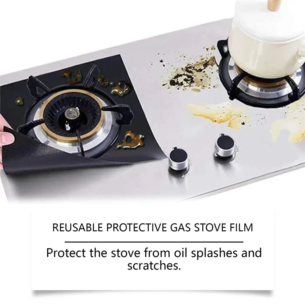 JAKEHOE JH-C09-0121-01 Gas Stove Protector Film Heat Resistant Fiberglass Non Stick Stovetop Cover - 3