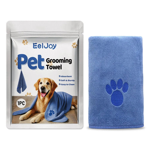 EELJOY EJ-G01-0008-01 Super Absorbent Pet Grooming Towel Quick Dry Microfiber Dog Bath Towel - 1