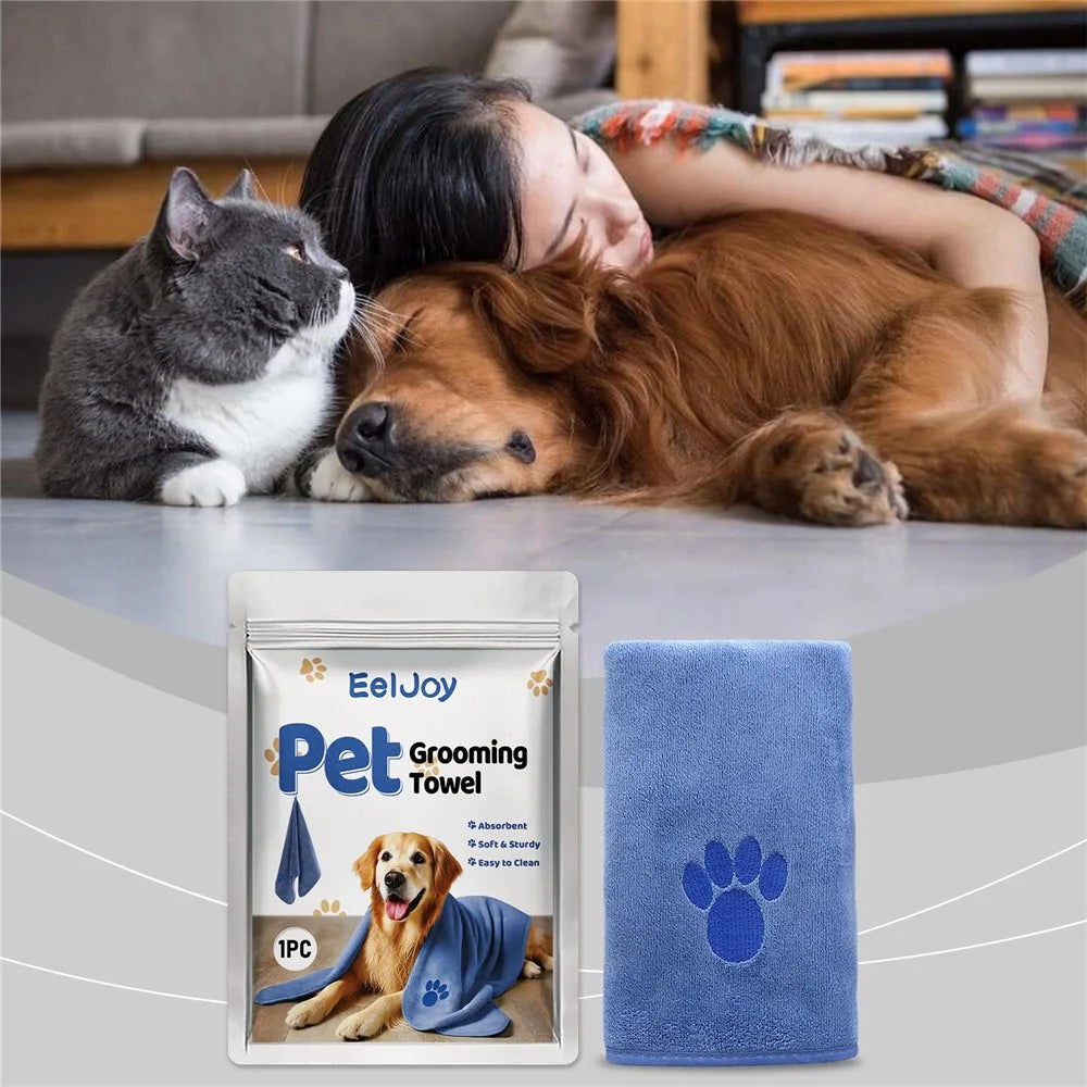 EELJOY EJ-G01-0008-01 Super Absorbent Pet Grooming Towel Quick Dry Microfiber Dog Bath Towel - 2