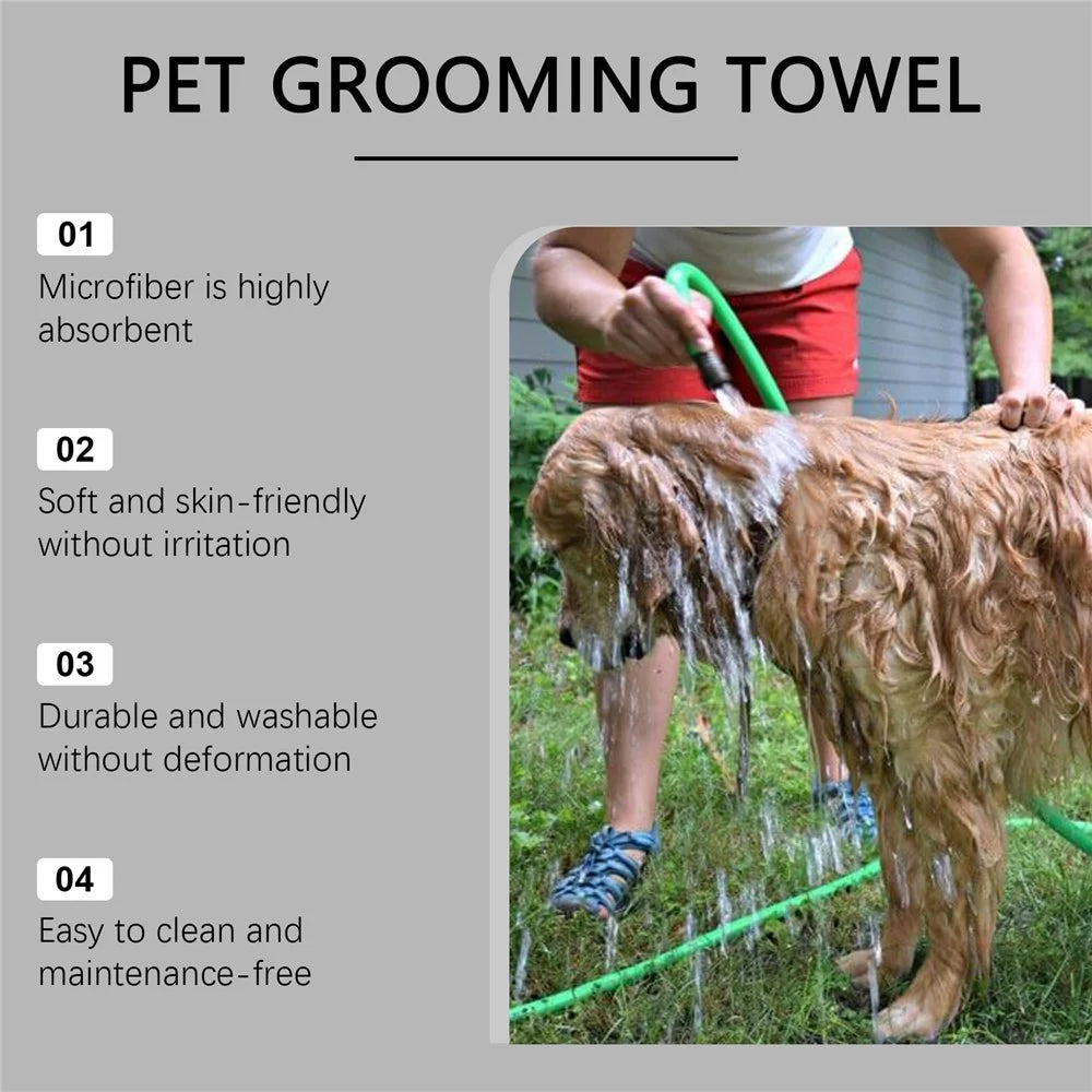 EELJOY EJ-G01-0008-01 Super Absorbent Pet Grooming Towel Quick Dry Microfiber Dog Bath Towel - 4