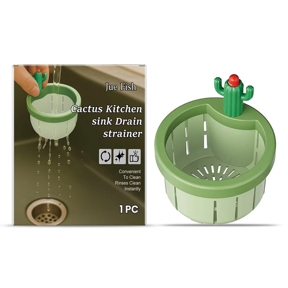 JUE-FISH JU-C09-0130-01 Cactus Shaped Sink Strainer Basket Anti Clog Drainage Kitchen Waste Filter - 1