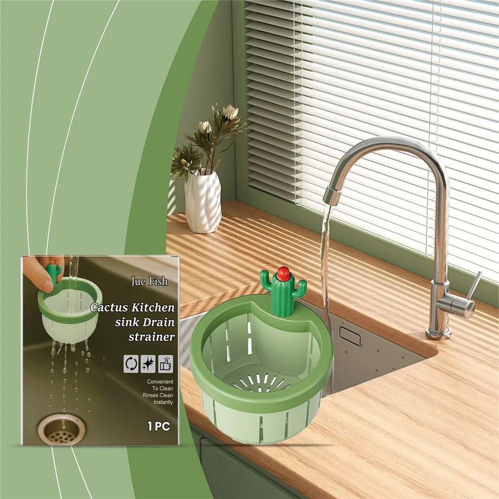 JUE-FISH JU-C09-0130-01 Cactus Shaped Sink Strainer Basket Anti Clog Drainage Kitchen Waste Filter - 2