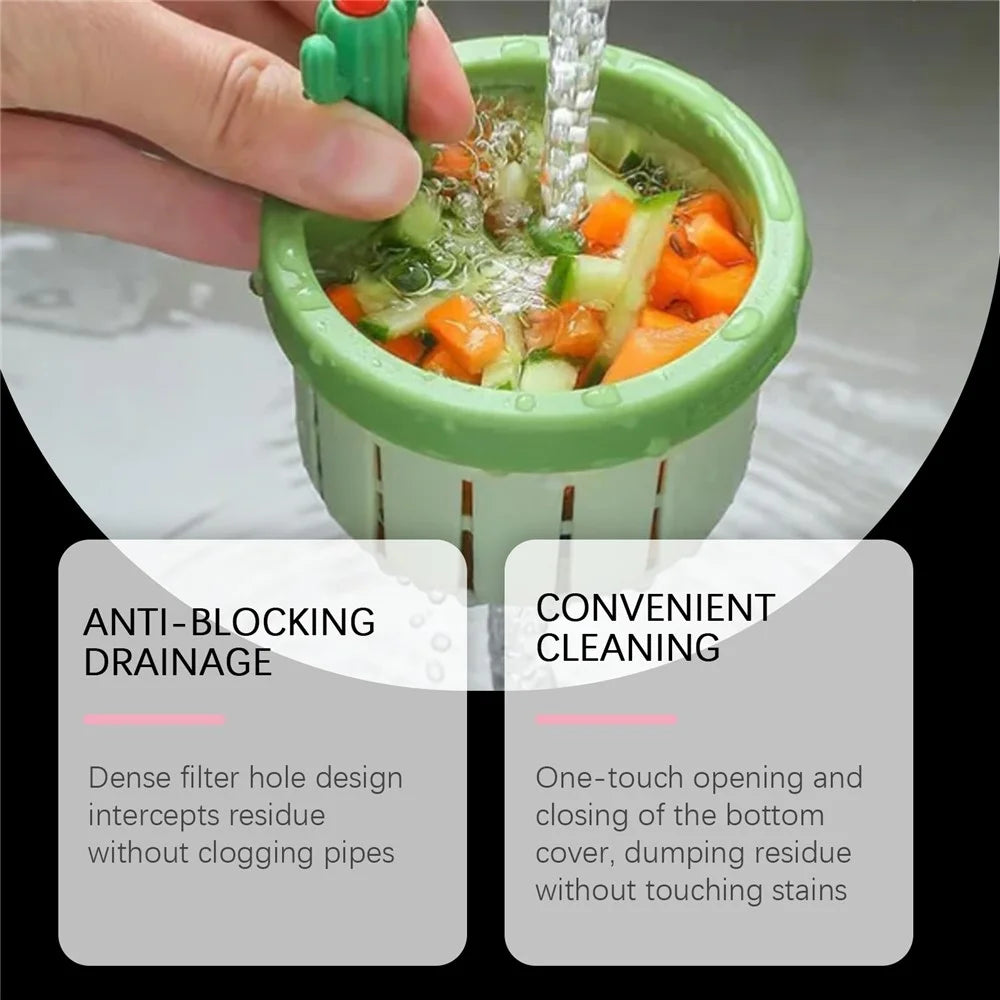 JUE-FISH JU-C09-0130-01 Cactus Shaped Sink Strainer Basket Anti Clog Drainage Kitchen Waste Filter - 4