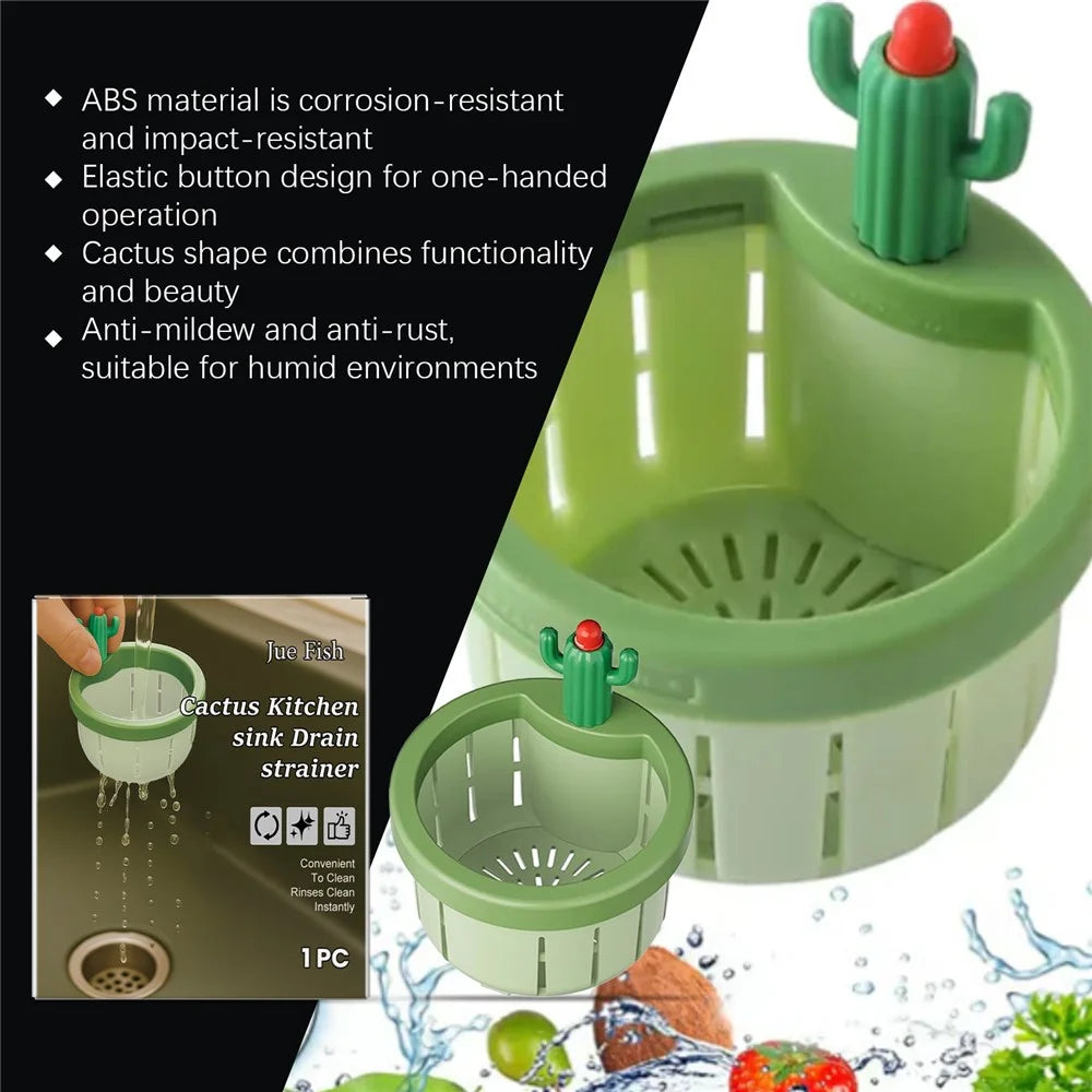 JUE-FISH JU-C09-0130-01 Cactus Shaped Sink Strainer Basket Anti Clog Drainage Kitchen Waste Filter - 6