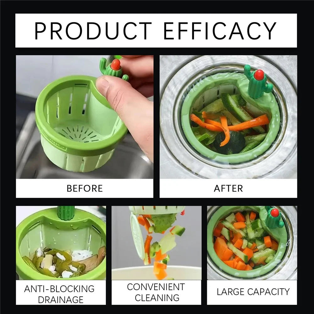 JUE-FISH JU-C09-0130-01 Cactus Shaped Sink Strainer Basket Anti Clog Drainage Kitchen Waste Filter - 7