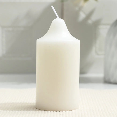 7x10cm Classic White Pointed Top Round Candle for Home Lighting Dinner Decoration Party Illumination - 1