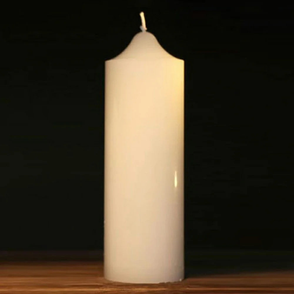 7x25cm Classic White Pointed Top Round Candle for Home Lighting Dinner Decoration Party Illumination - 1