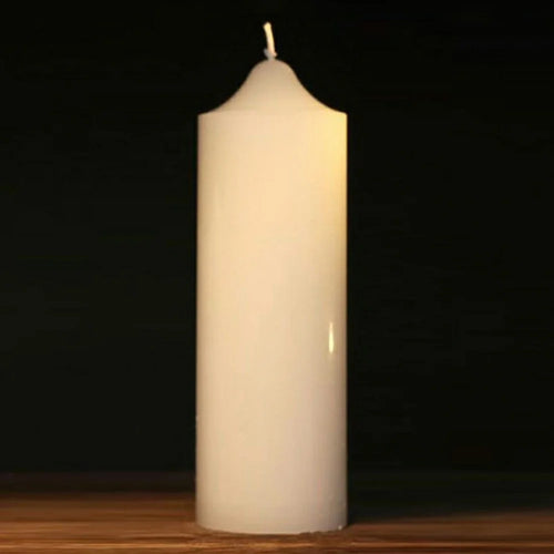 7x25cm Classic White Pointed Top Round Candle for Home Lighting Dinner Decoration Party Illumination - 1