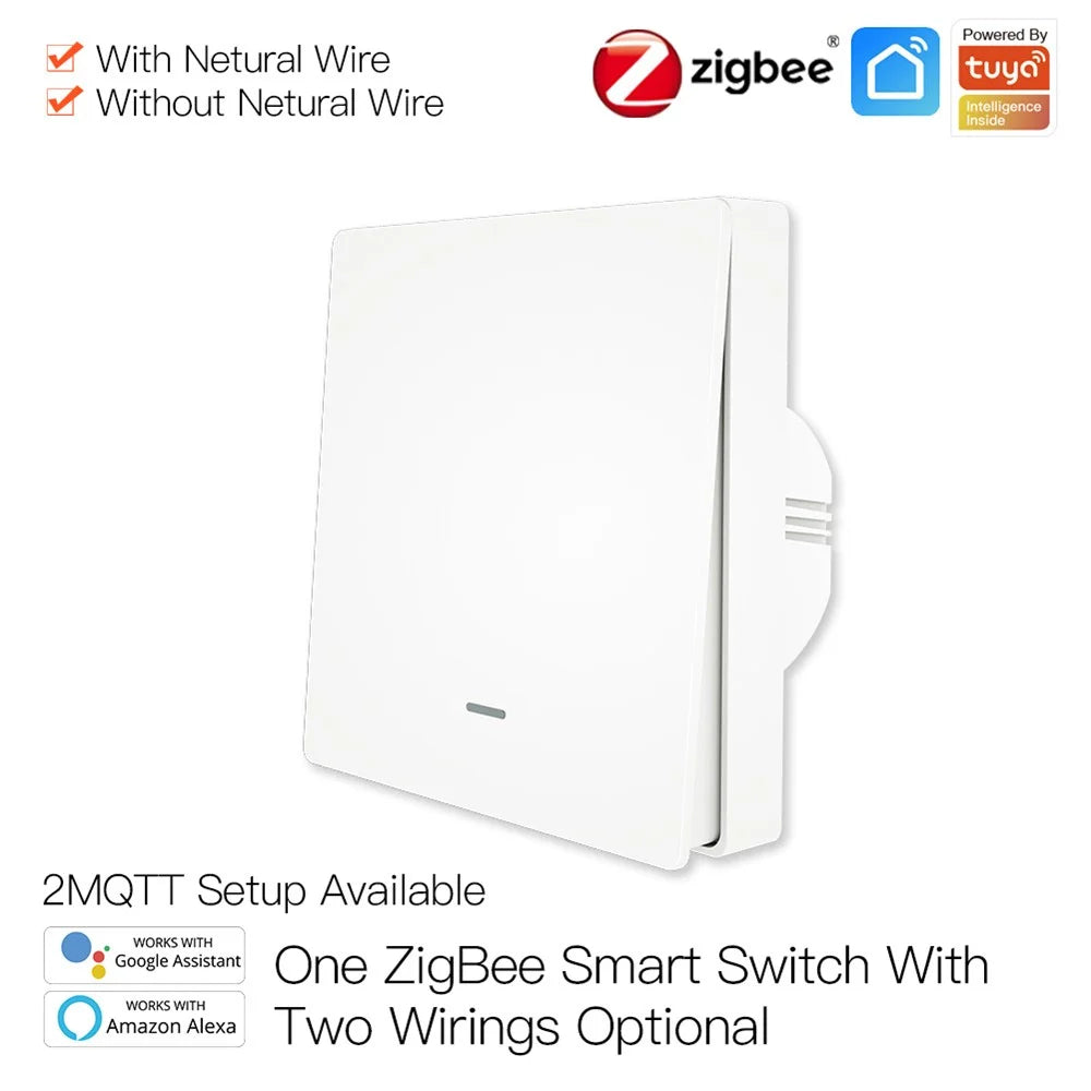 ZigBee Smart Button Switch EU Version TUYA APP Voice Control Wall Remote Control for Amazon Alexa Google Home - 1 Gang / White - 6