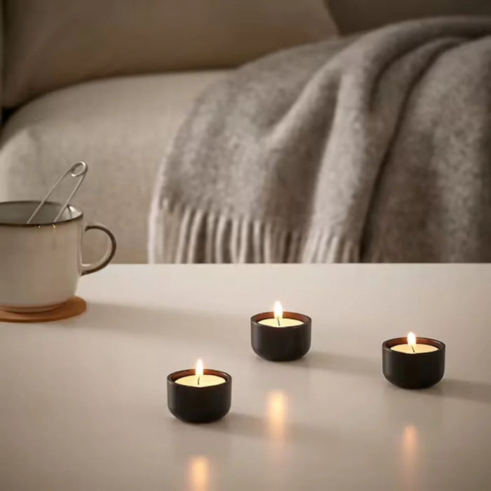 100Pcs Unscented Candles Smokeless 4-Hour Burn Time Round Candles with Aluminum Cup - 6