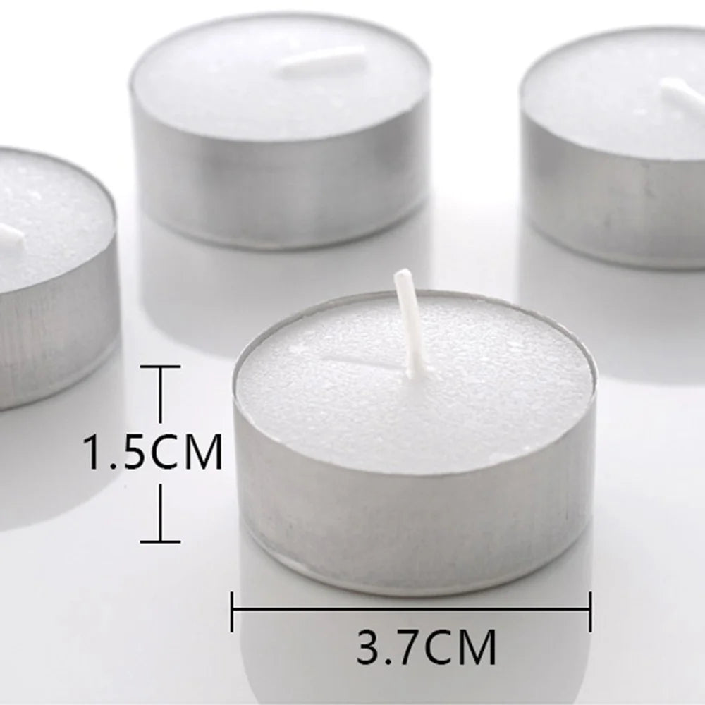 50Pcs Unscented Candles Smokeless 4-Hour Burn Time Round Candles with Aluminum Cup - 7