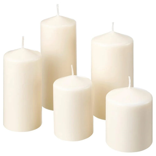 5Pcs Unscented Pillar Candles Smokeless Natural Wax Candle Set for Home Party Emergency Use - 1