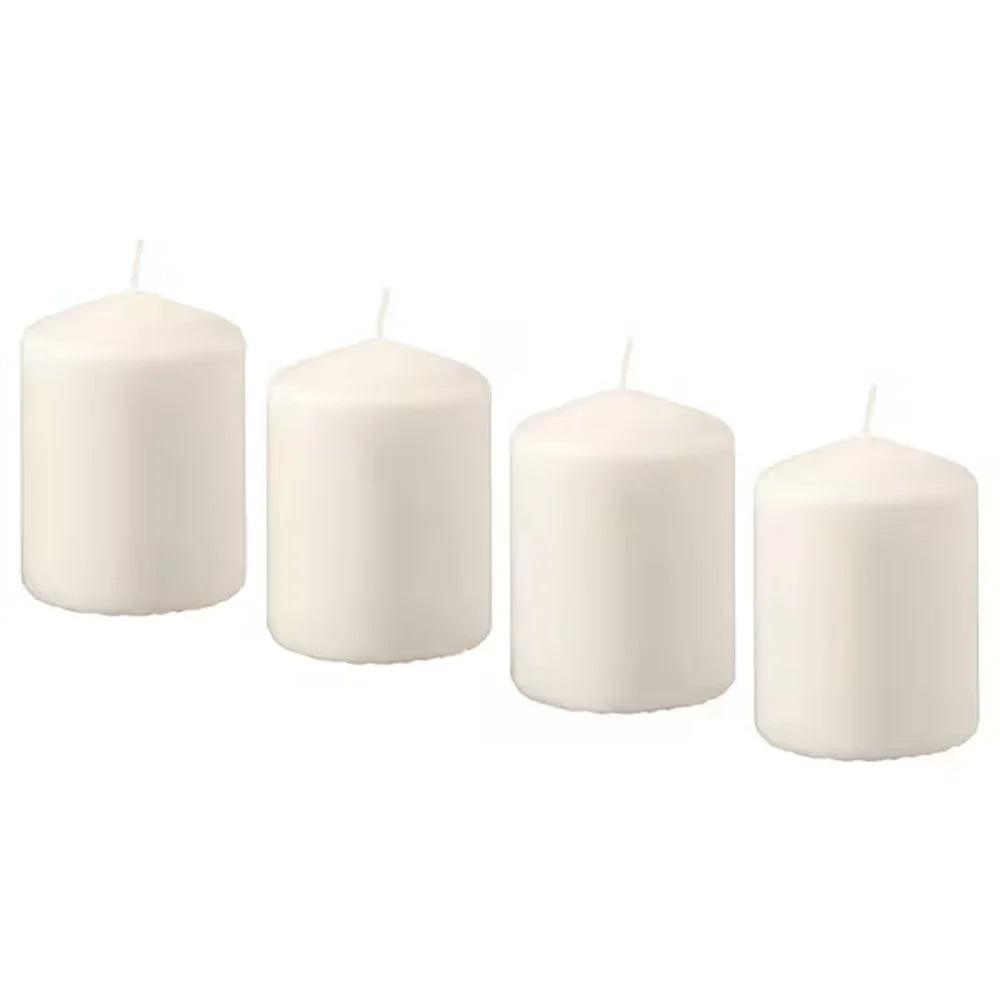4Pcs 8cm Height Unscented Pillar Candles Long Burning Time Smokeless Candles for Home Decor Dinner Emergency - 1