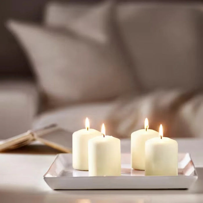 4Pcs 8cm Height Unscented Pillar Candles Long Burning Time Smokeless Candles for Home Decor Dinner Emergency - 2