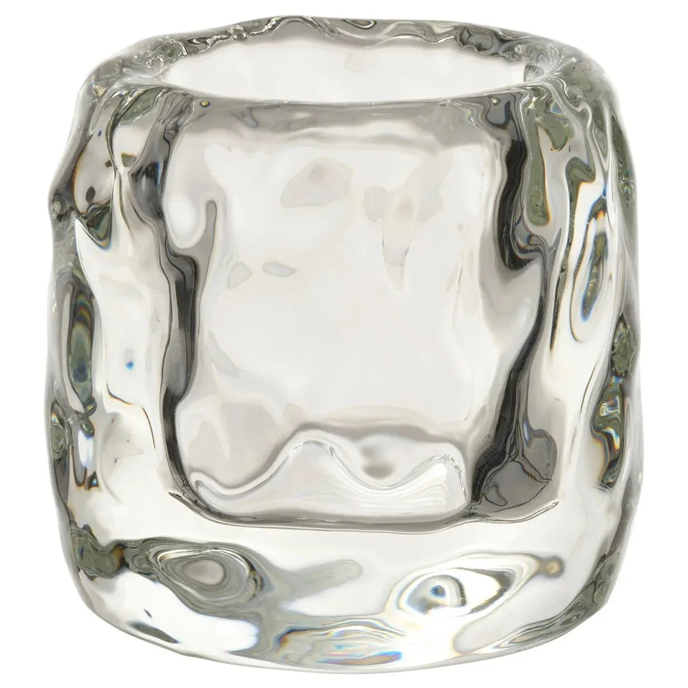 8x7.5cm Clear Glass Candle Holder Home Living Room Bedroom Decorative Candle Container - 1