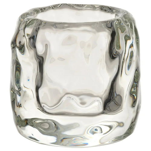 8x7.5cm Clear Glass Candle Holder Home Living Room Bedroom Decorative Candle Container - 1