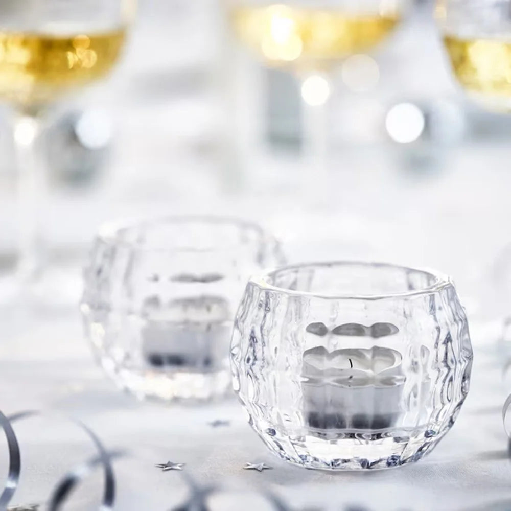 Transparent Glass Candle Holder Candlelight Prop Dining Table Candle Container Home Decor - 2