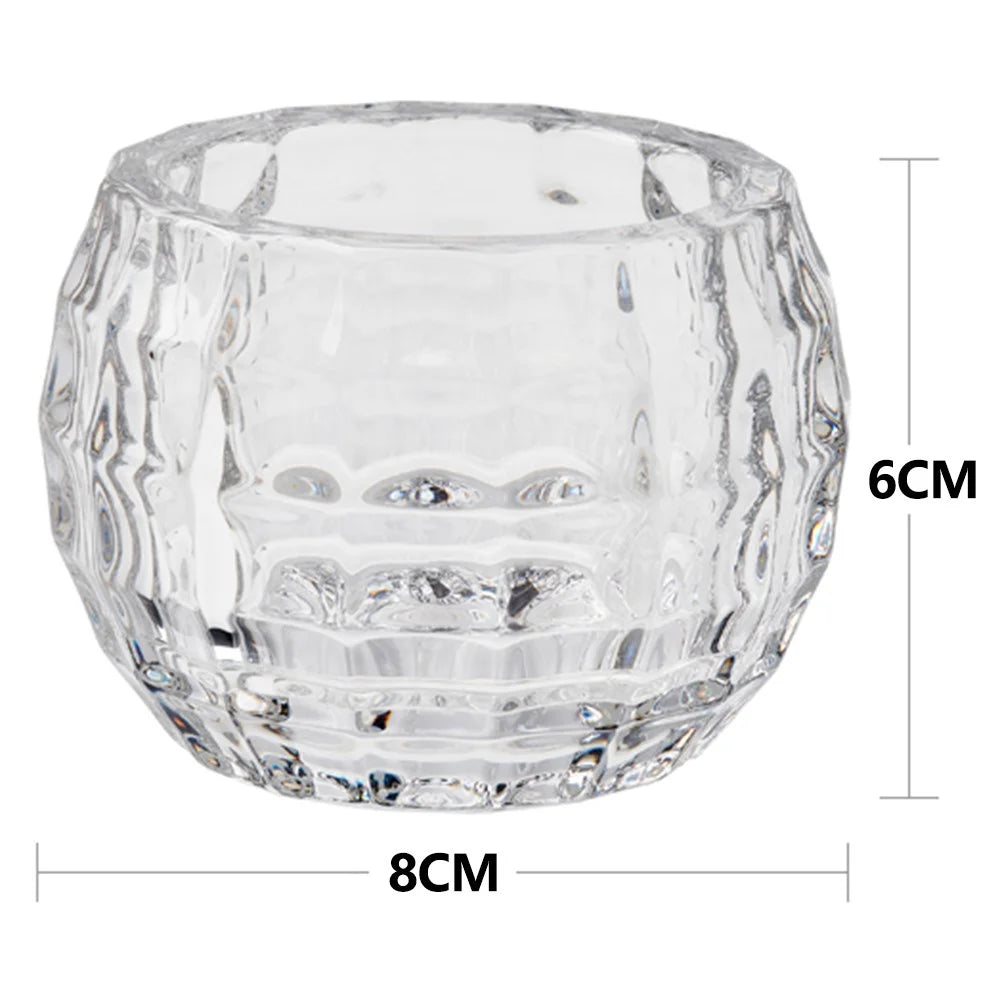 Transparent Glass Candle Holder Candlelight Prop Dining Table Candle Container Home Decor - 5