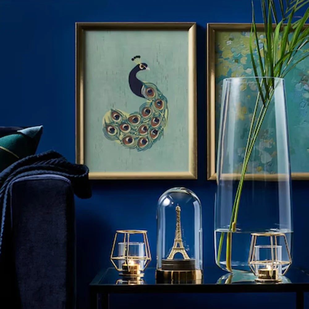 Modern Gold Candle Holder with Glass Cover Nordic Style Decorative Metal Candlestick - 3