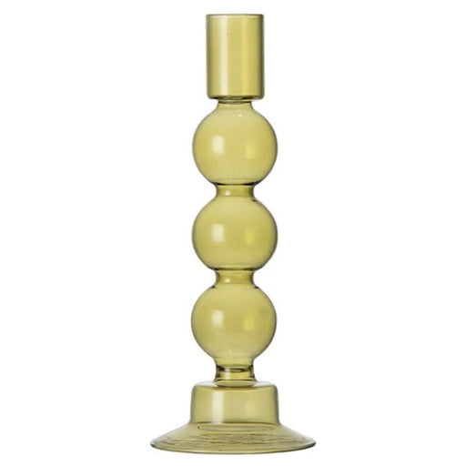 European Style Candle Holder Decorative High Borosilicate Glass Hotel Home Candlestick - Green - 1
