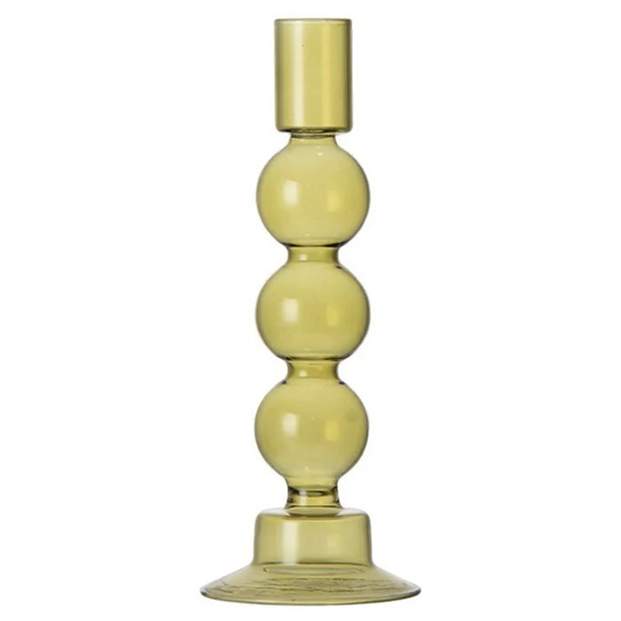 European Style Candle Holder Decorative High Borosilicate Glass Hotel Home Candlestick - Green - 1