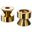 2Pcs Metal Candle Holder Round Base Dining Table Bedroom Study Tealight Candle Stand - Brass Color - 1